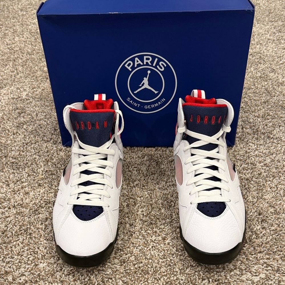 Jordan PSG White and Navy Sneakers